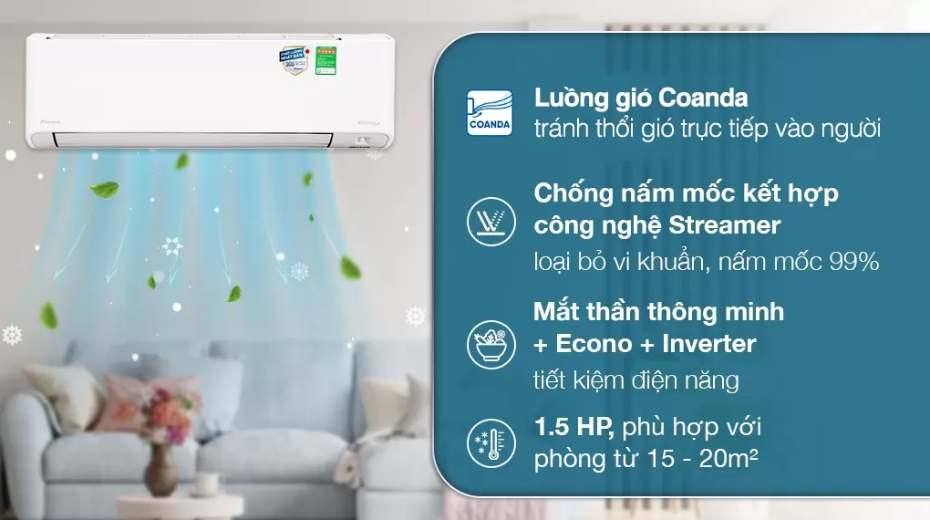 Điều Hòa Daikin Inverter 12000 BTU 1 Chiều FTKZ35VVMV