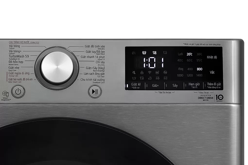 LG Inverter Giặt 10 Kg - Sấy 6 Kg FV1410D4M1 - Mới 2023