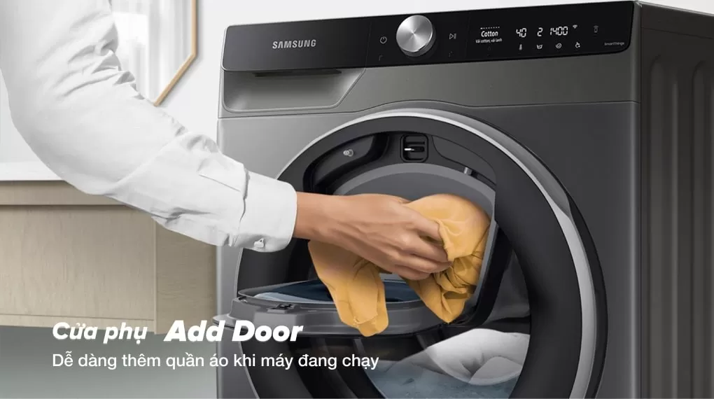 Máy Giặt Cửa Ngang Samsung AI AddWash Inverter 12kg WW12TP94DSB/SV