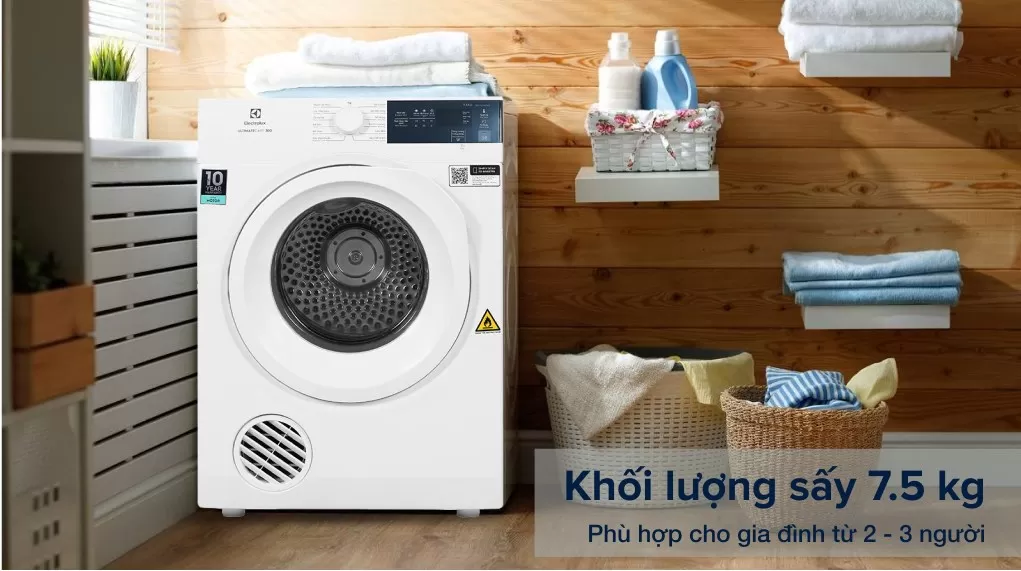 Máy Sấy Thông Hơi Electrolux 7.5 Kg EDV754H3WB