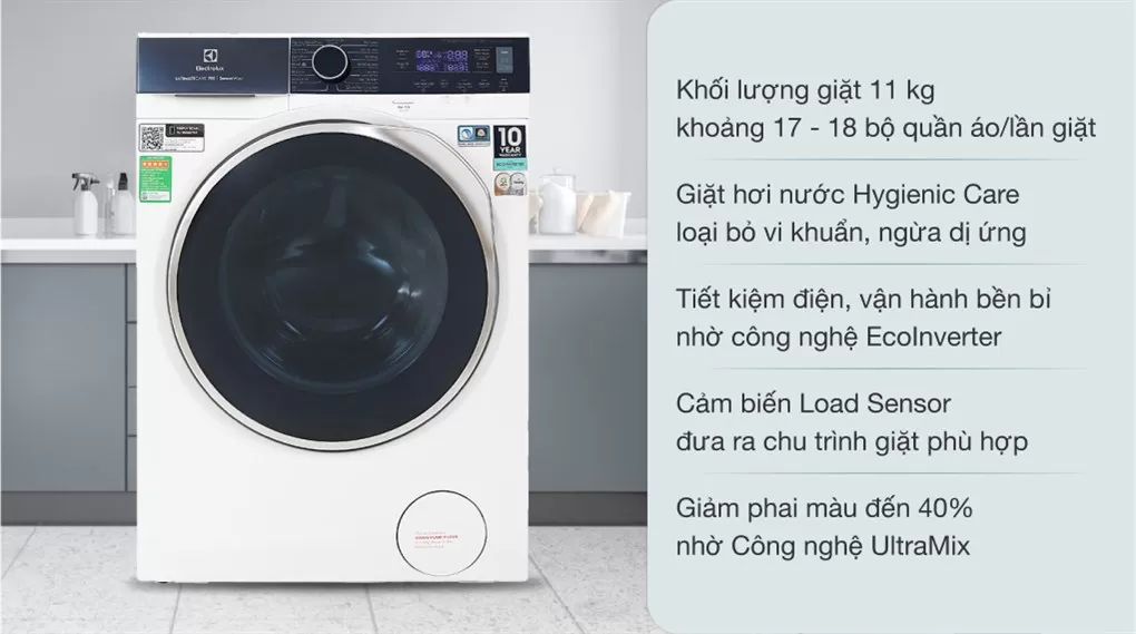 Máy Giặt Cửa Trước Electrolux Inverter 11 Kg EWF1142Q7WB