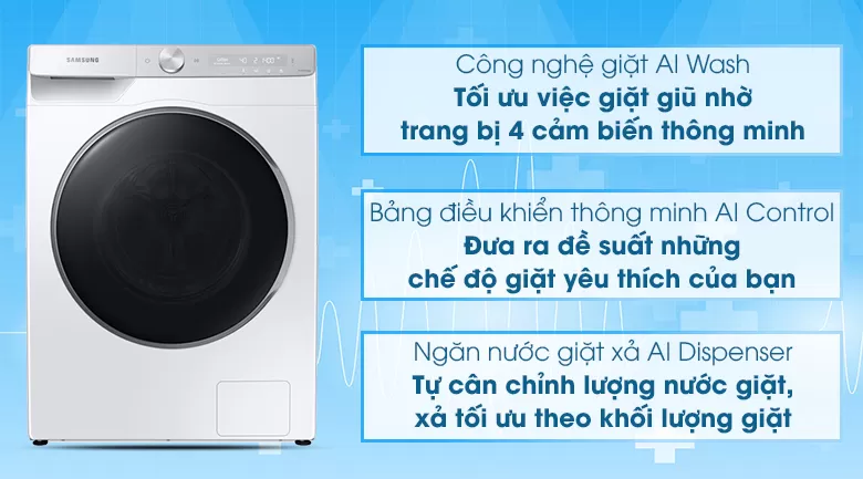Máy Giặt Cửa Trước Samsung AI Inverter 9kg WW90TP44DSH/SV