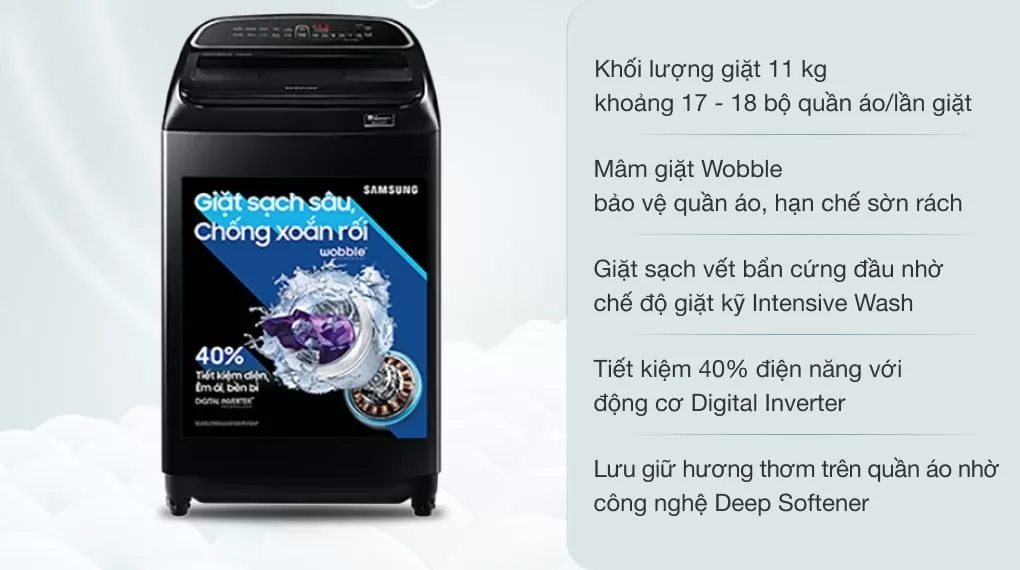 Máy Giặt Cửa Trên Samsung DD Inverter 11kg WA11T5260BV/SV