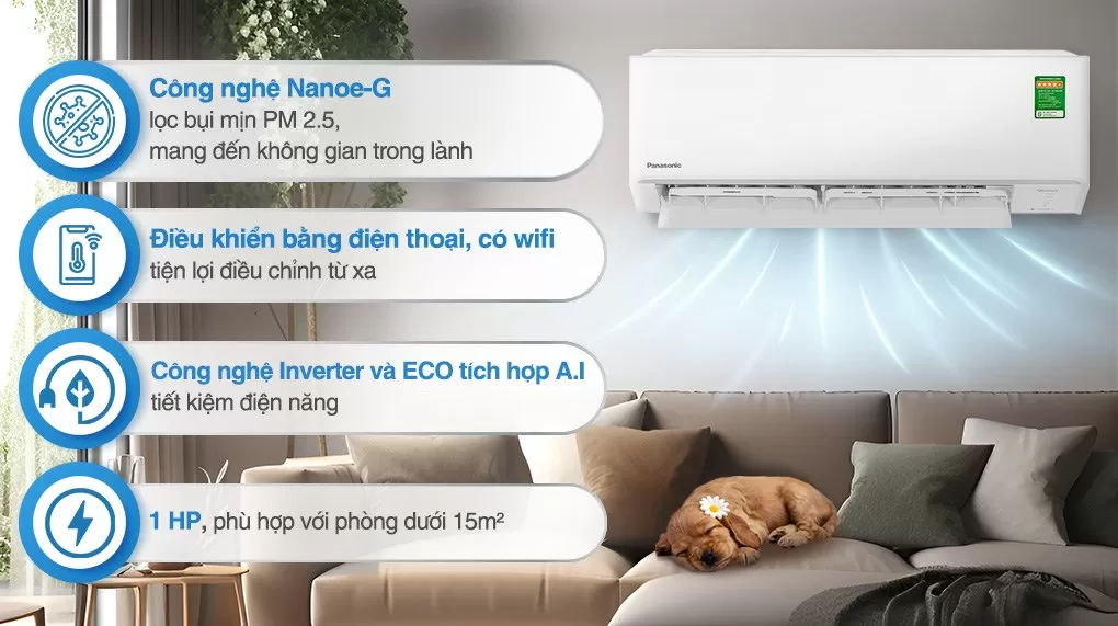 Điều Hòa Panasonic 9000BTU 1 Chiều Inverter U9XKH-8