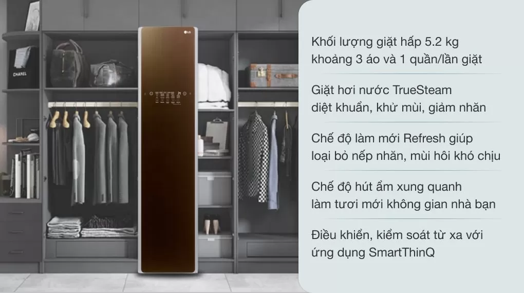 Tủ Chăm Sóc Quần Áo Thông Minh LG 5.2 Kg Styler S3RF