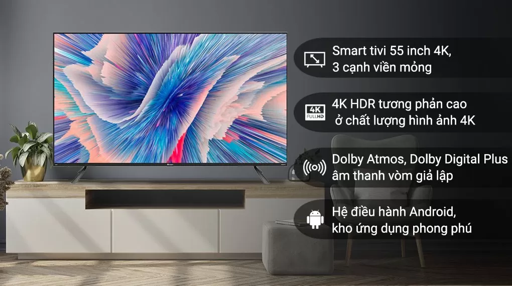 Smart Tivi QLED 4K 55 Inch Casper 55QG8000