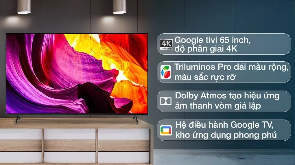 Google Tivi Sony 4K 65 Inch KD-65X80K