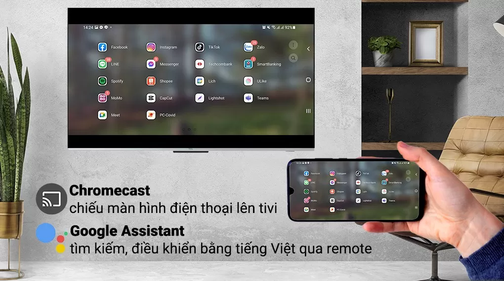 Google Tivi TCL 4K 55 Inch 55P737