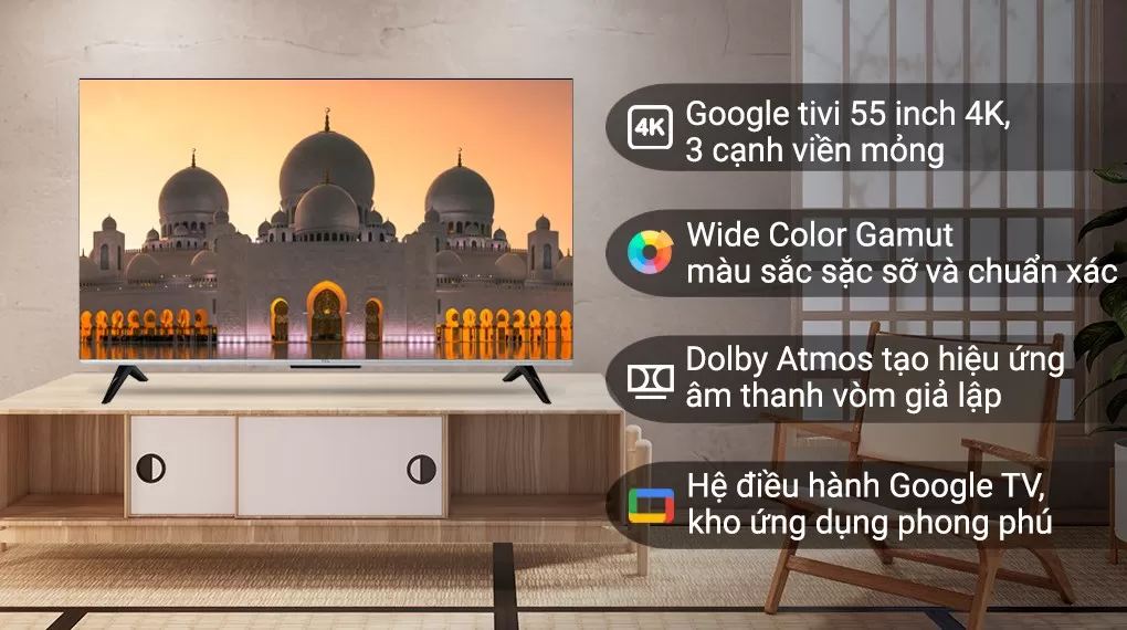 Google Tivi TCL 4K 55 Inch 55P737