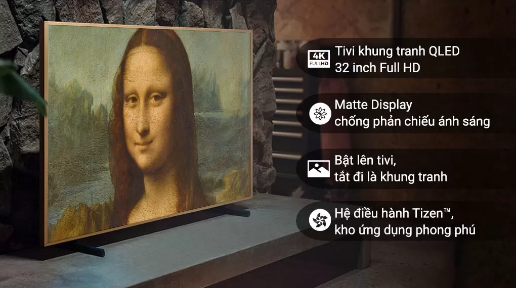 Smart Tivi Khung Tranh The Frame QLED Samsung Full HD 32 Inch QA32LS03B