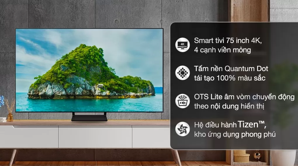 Smart Tivi QLED 4K 75 Inch Samsung QA75Q60B