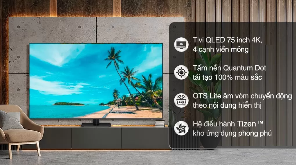 Smart Tivi QLED 4K 75 Inch Samsung QA75Q70B