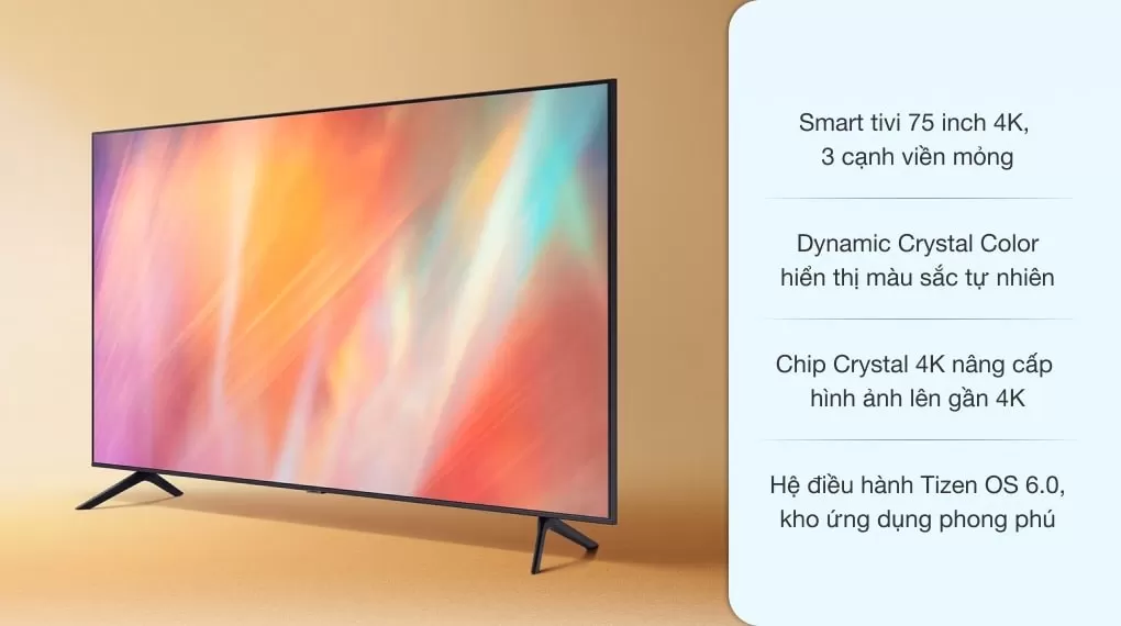 Smart Tivi Samsung 4K 75 Inch UA75AU7000