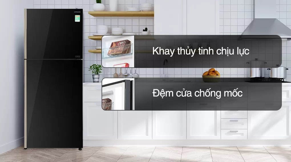 Tủ Lạnh Hitachi Inverter 339 Lít R-FVX450PGV9 GBK