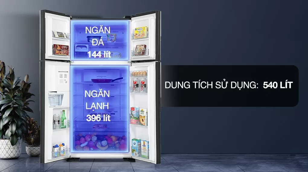 Tủ Lạnh Multi Door Hitachi Inverter 540 Lít R-FW690PGV7 GBK