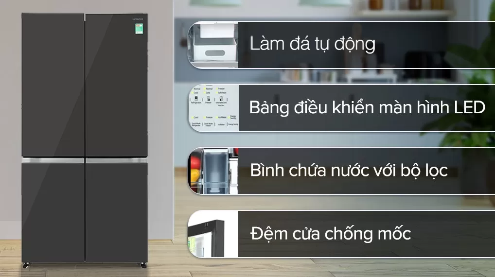 Tủ Lạnh Multi Door Hitachi Inverter 569 Lít R-WB640PGV1 GMG